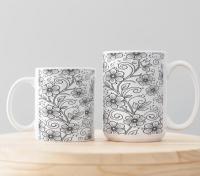 Floral Cups -  Large and Small Ceramic Mug