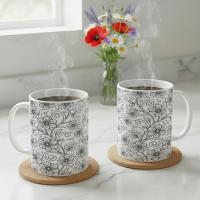 Floral Cups -  Large and Small Ceramic Mug