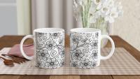 Floral Cups -  Large and Small Ceramic Mug
