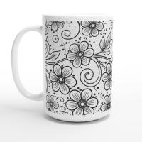 Floral Cups -  Large and Small Ceramic Mug