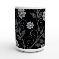 Dark Floral - Small and Large Ceramic Mugs