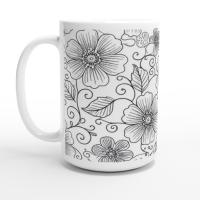 Floral Cups -  Large and Small Ceramic Mug