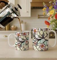 Floral Cups -  Large and Small Ceramic Mug