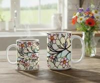 Floral Cups -  Large and Small Ceramic Mug