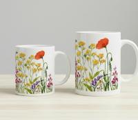 Floral Cups -  Large and Small Ceramic Mugs