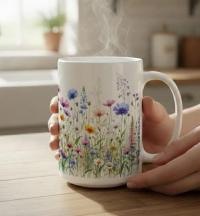 Floral Cups -  Large and Small Ceramic Mugs