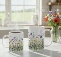 Floral Cups -  Large and Small Ceramic Mugs