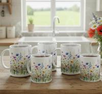 Floral Cups -  Large and Small Ceramic Mugs