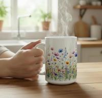 Floral Cups -  Large and Small Ceramic Mugs