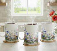 Floral Cups -  Large and Small Ceramic Mugs