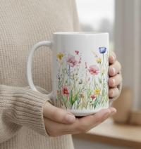 Floral Cups -  Large and Small Ceramic Mugs