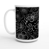Set of Big Mugs, Floral Cup Set, Large 15 oz Matching Cups