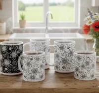 Floral Cups -  Large and Small Ceramic Mug