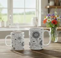 Floral Cups -  Large and Small Ceramic Mug