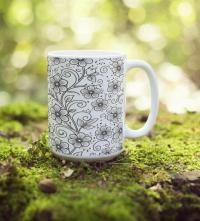 Floral Cups -  Large and Small Ceramic Mug