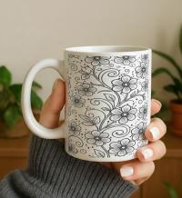 Floral Cups -  Large and Small Ceramic Mug