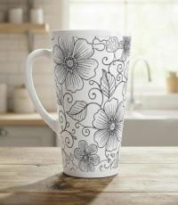 Latte 17oz Ceramic Mug - Coffee or Tea Cup, Extra Tall