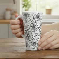 Latte 17oz Ceramic Mug - Coffee or Tea Cup, Extra Tall