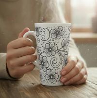 Latte 17oz Ceramic Mug - Coffee or Tea Cup, Extra Tall