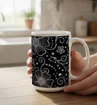 Floral Cups -  Large and Small Ceramic Mugs