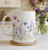 Floral Cups -  Large and Small Ceramic Mugs