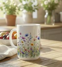 Floral Cups -  Large and Small Ceramic Mugs