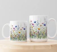 Floral Cups -  Large and Small Ceramic Mugs