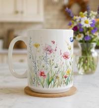 Floral Cups -  Large and Small Ceramic Mugs
