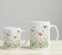 Floral Cups -  Large and Small Ceramic Mugs