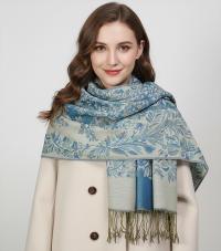Reversible Soft Pashmina Shawl & Scarf for Women, Jacquard Brocade, Shawl, Sarong or Head Wraps