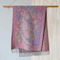 Reversible Soft Pashmina Shawl & Scarf for Women, Jacquard Brocade, Shawl, Sarong or Head Wraps