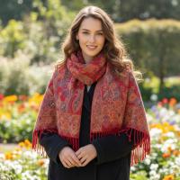 Reversible Soft Pashmina Shawl & Scarf for Women, Jacquard Brocade, Shawl, Sarong or Head Wraps
