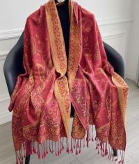 Reversible Soft Pashmina Shawl & Scarf for Women, Jacquard Brocade, Shawl, Sarong or Head Wraps