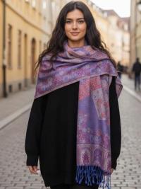 Soft Pashmina Shawl & Scarf for Women, Jacquard Brocade, Shawl, Sarong or Head Wraps