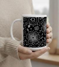 Floral Cups -  Large and Small Ceramic Mugs