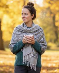 Soft Pashmina Shawl & Scarf for Women, Jacquard Brocade, Shawl, Sarong or Head Wraps