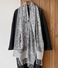 Soft Pashmina Shawl & Scarf for Women, Jacquard Brocade, Shawl, Sarong or Head Wraps