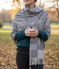 Soft Pashmina Shawl & Scarf for Women, Jacquard Brocade, Shawl, Sarong or Head Wraps