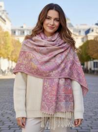 Reversible Soft Pashmina Shawl & Scarf for Women, Jacquard Brocade, Shawl, Sarong or Head Wraps