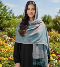 Soft Pashmina Shawl & Scarf for Women, Jacquard Brocade, Shawl, Sarong or Head Wraps