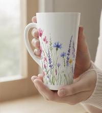 Latte 17oz Ceramic Mug - Coffee or Tea Cup, Extra Tall