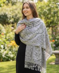 Soft Pashmina Shawl & Scarf for Women, Jacquard Brocade, Shawl, Sarong or Head Wraps
