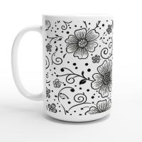 Floral Cups -  Large and Small Ceramic Mugs