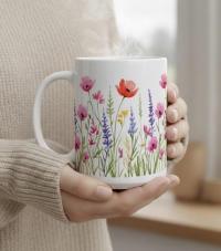 Floral Cups -  Large and Small Ceramic Mugs