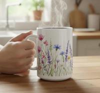 Floral Cups -  Large and Small Ceramic Mugs