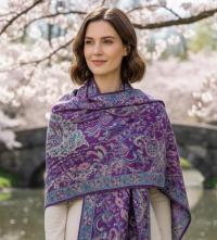 Reversible Soft Pashmina Shawl & Scarf for Women, Jacquard Brocade, Shawl, Sarong or Head Wraps