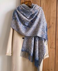 Reversible Soft Pashmina Shawl & Scarf for Women, Jacquard Brocade, Shawl, Sarong or Head Wraps