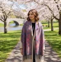 Soft Pashmina Shawl & Scarf for Women, Jacquard Brocade, Shawl, Sarong or Head Wraps