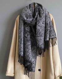 Reversible Soft Pashmina Shawl & Scarf for Women, Jacquard Brocade, Shawl, Sarong or Head Wraps