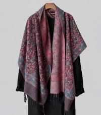 Reversible Soft Pashmina Shawl & Scarf for Women, Jacquard Brocade, Shawl, Sarong or Head Wraps